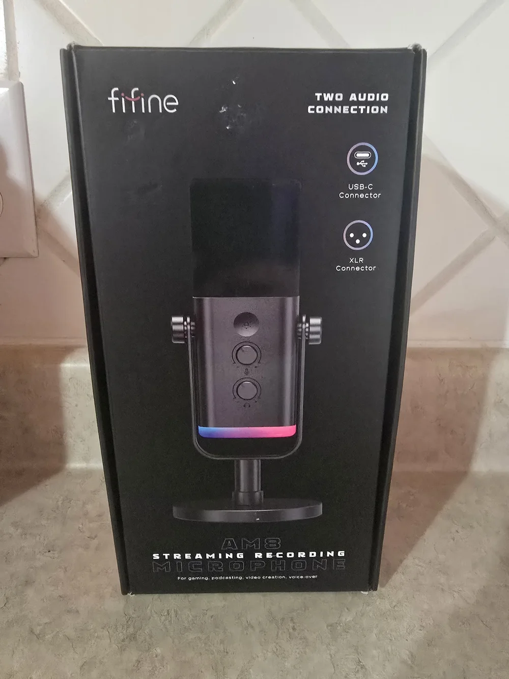 FIFINE AM3 Streaming Recording Microphone - Black with RGB Accent